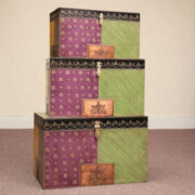 purple green indian furniture handpainted box set of 3 dsc0131