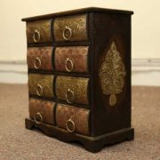 k51-579 indian furniture chest drawers jewelry unusual angle view