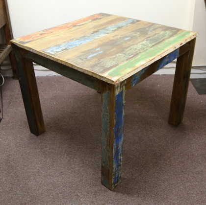 k52-rd-100 indian furniture dining table painted reclaimed angled view