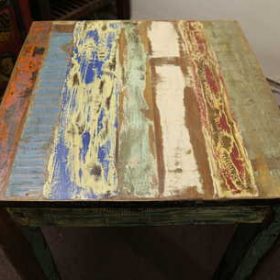 k52-rd-80 indian furniture dining table painted reclaimed colour stripes