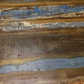 k52-rd-80 indian furniture dining table painted reclaimed blue stripe
