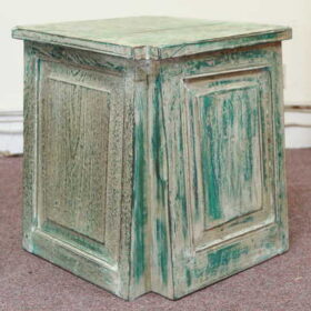 k55-725 indian furniture side table reclaimed large blue