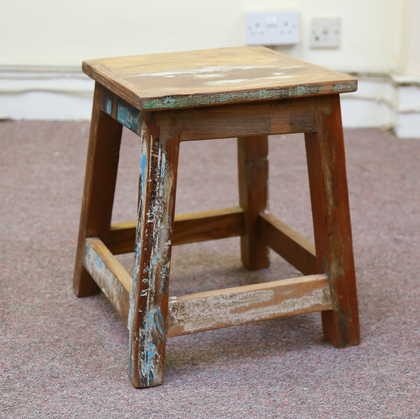 k55-757 indian furniture stool reclaimed angle