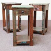 k58-8400 indian furniture side table bedside reclaimed three