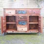 k59-dsc02466 indian furniture sideboard reclaimed cupboards 6 drawers open