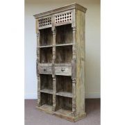 k60-80361 indian furniture bookcase spindles 2 drawers nishan angle