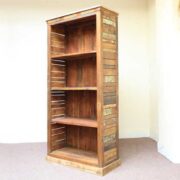 k60-80392 indian furniture bookcase reclaimed slatted sides