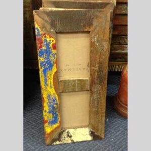 k60-80454 indian photo frame double reclaimed blue yellow