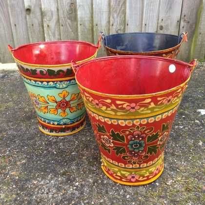 kh11-RS-88 indian furniture hand painted buckets 3