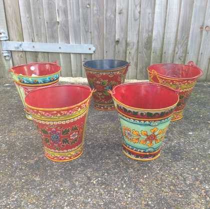 kh11-RS-88 indian furniture hand painted bucket set