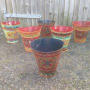 kh11-RS-88 indian furniture hand painted bucket colourful set