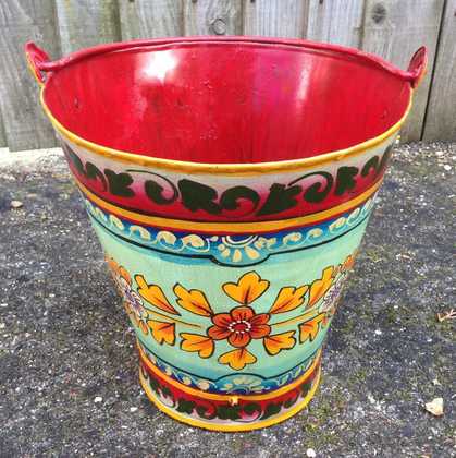 kh11-RS-88 indian furniture hand painted bucket colourful