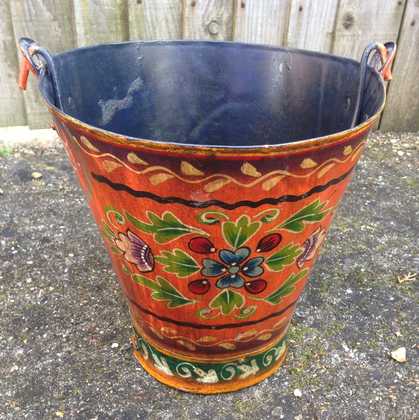kh11-RS-88 indian furniture hand painted bucket blue