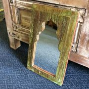 kh14-rs18-071 indian furniture mihrab mirror green side