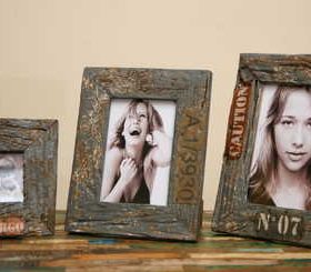 kh5-m2650 indian accessory gift photo frame set of 3 rustic