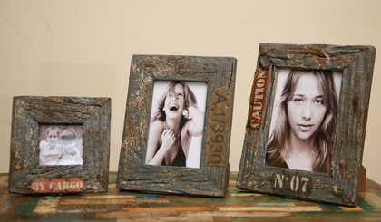 kh5-m2650 indian accessory gift photo frame set of 3 rustic