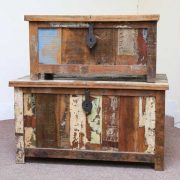 k60-80387 indian furniture trunk storage reclaimed big small