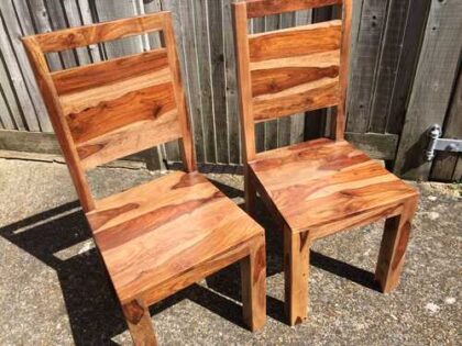 indian furniture chair dining sheesham rosewood pair