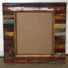 k61-80457 indian furniture mirror wood block chunky