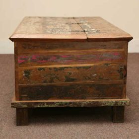 kh5-m0114 indian furniture trunk reclaimed side