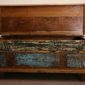 kh5-m0114 indian furniture trunk reclaimed open