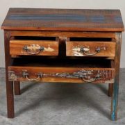 k62-40288 indian furniture console reclaimed drawers desk open