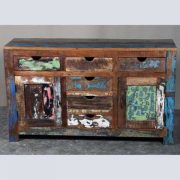 k62-40299 indian furniture sideboard reclaimed 6 drawers cupboards vibrant