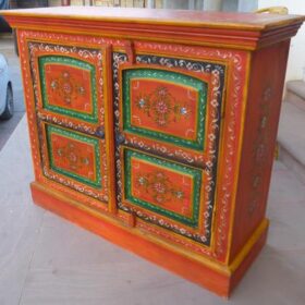 k76 116 indian furniture hand painted floral sideboard