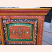 k76 116 indian furniture hand painted floral sideboard close top