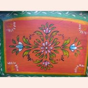 k76 116 indian furniture hand painted floral sideboard detail top