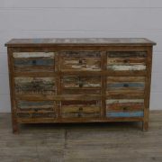 k13-RSO-40 indian furniture sideboard chest of 9 drawers reclaimed reclaimed blue