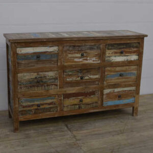 k13-RSO-40 indian furniture sideboard chest of 9 drawers reclaimed reclaimed rustic