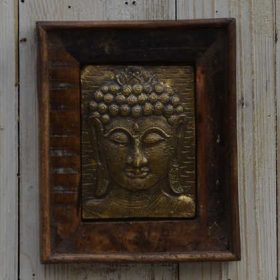 k13-RSO-51 indian picture wooden reclaimed buddha metal brass single