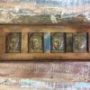 k13-RSO-53 indian picture wooden reclaimed 4 buddha metal long