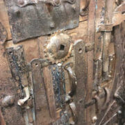 k13 RSO 72 indian furniture sideboard unusual locks metal wooden close up