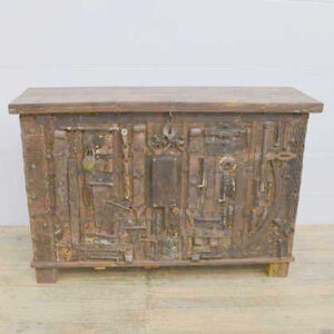 k13 RSO 72 indian furniture sideboard unusual locks metal wooden front