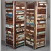 k63-40209 indian wooden reclaimed screen slatted room divider