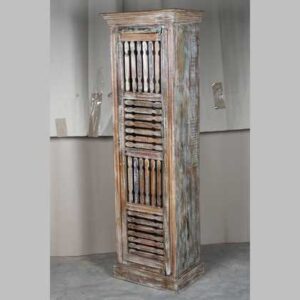k63-40507 indian furniture cabinet narrow spindle tall slim