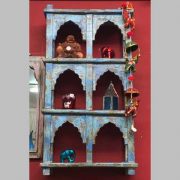 kh14-rs18-086 indian furniture blue wall shelving unit