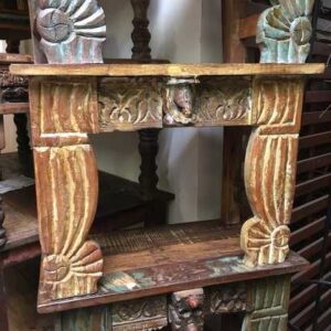 kh14-rs18-128-b indian furniture unusual low table carved legs