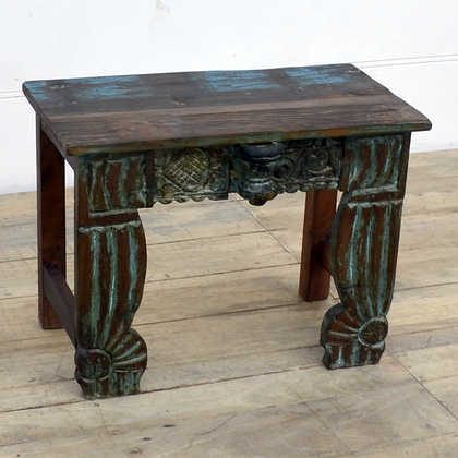kh14-rs18-128 indian furniture unusual low table carved legs left