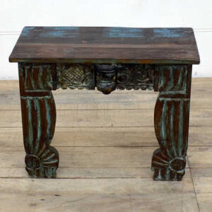 kh14-rs18-128 indian furniture unusual low table carved legs front