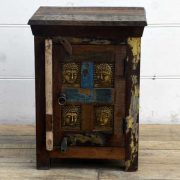 kh15-rs18-016 indian furniture reclaimed buddha bedside table unit distressed paint