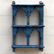 kh15-rs18-087 indian furniture classic jodhpur arched shelving unit bright blue