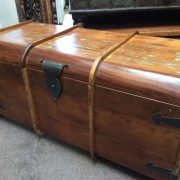 k64-60125 indian furniture treasure trunk chest reclaimed colourful - front
