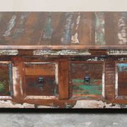 k64-60126 indian furniture large reclaimed coffee table with drawers distressed
