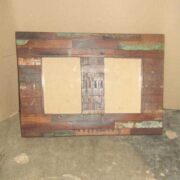 k64-60273 indian furniture double reclaimed photo frame block distressed rustic