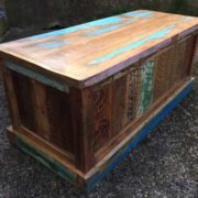 kh16 RS18 51 indian furniture trunk reclaimed carved blue angle