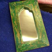 kh11-RS-23 indian mihrab mirror small green