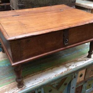 kh17-RS2019-26-c indian furniture old teak table low lid closed